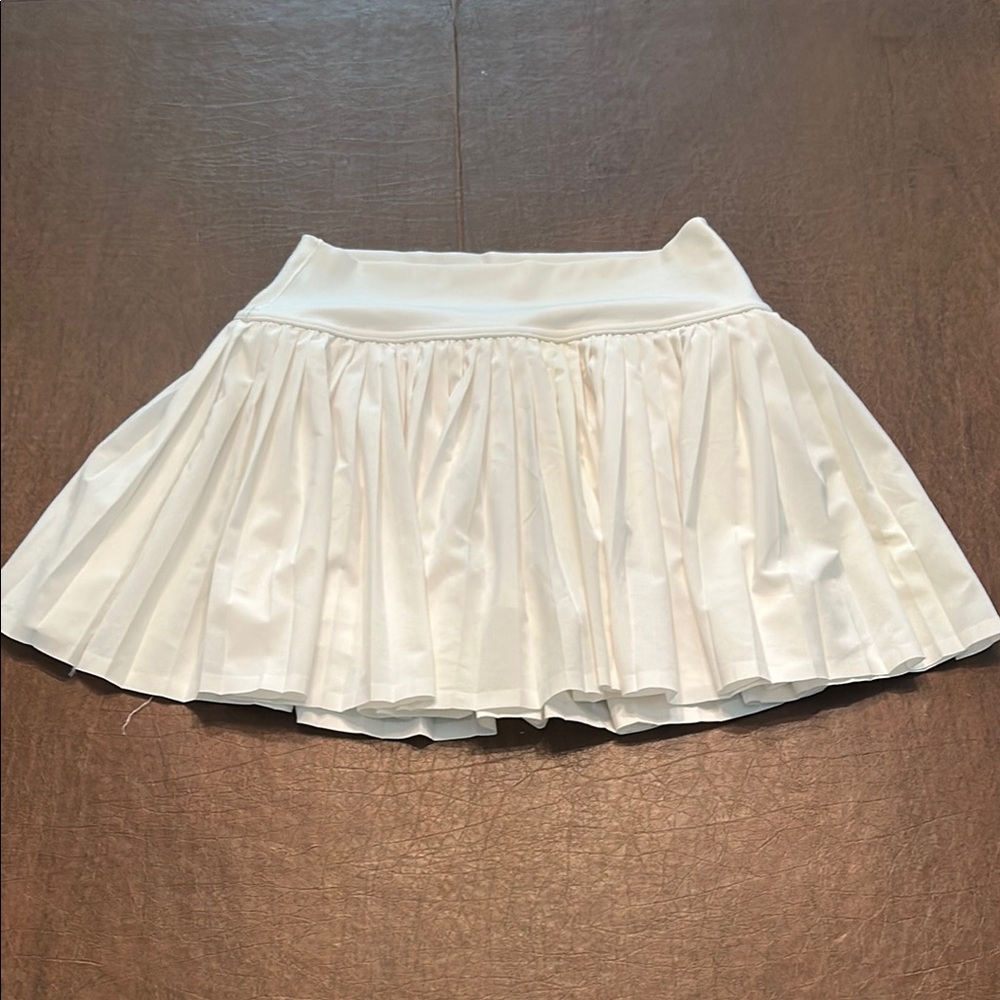 White Pleated Tennis Skirt w/Short